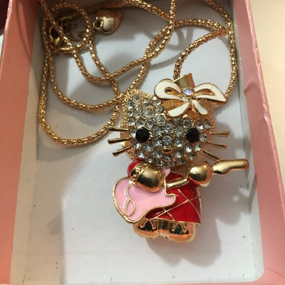Hello Kitty Costume Jewelry Necklace - Kitty Playing Guitar Drawer 2 0 - Picture 3 of 4